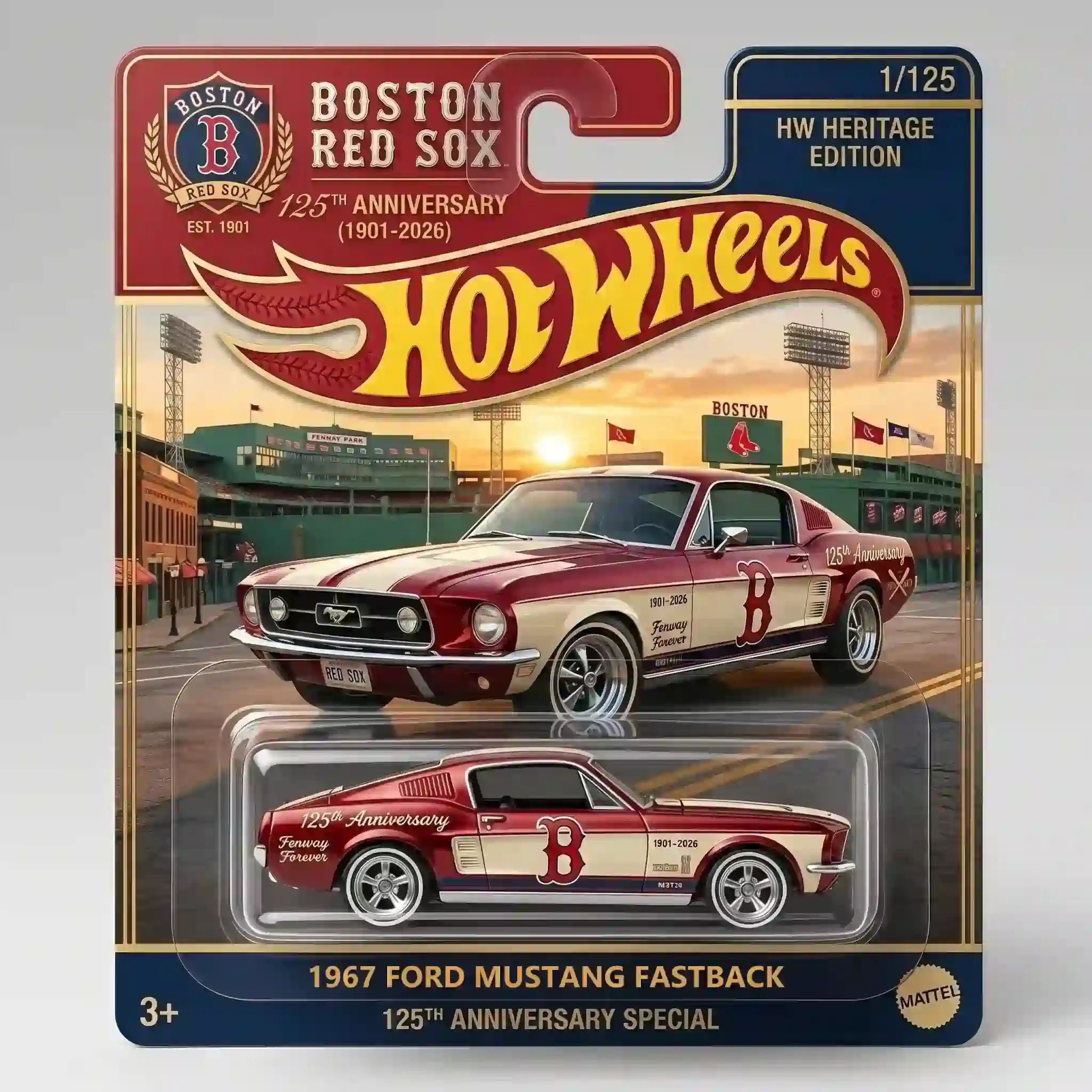 Wheels Boston Red Sox 125th Anniversary 1967 Ford Mustang Fastback