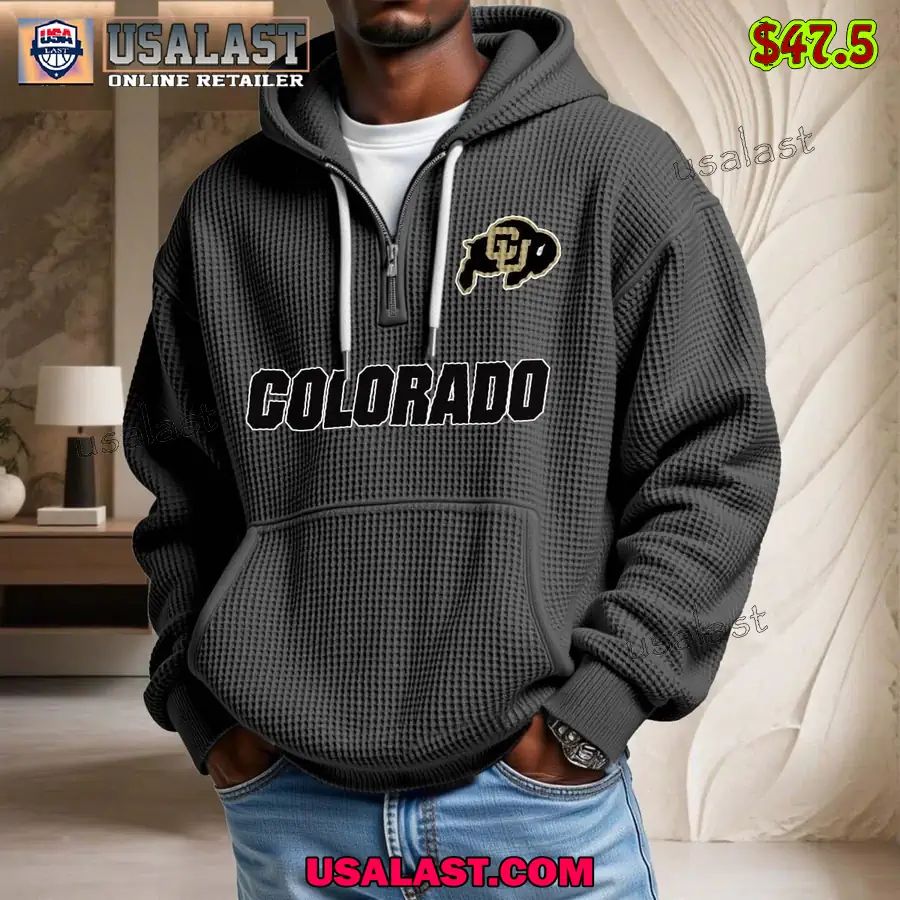 Colorado Buffaloes Waffle Half Zip Hoodie
