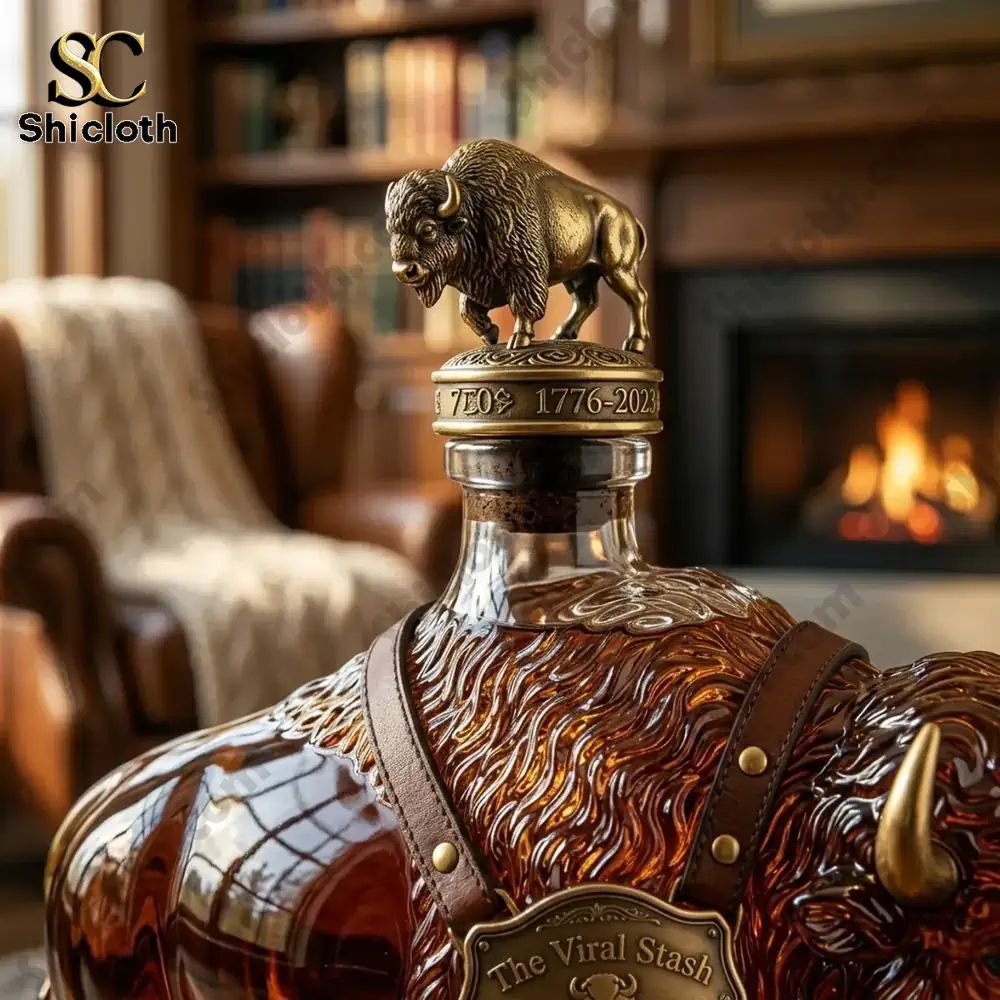 Bison Spirit Buffalo The Viral Stash Premium Sculpted Bourbon Bottle