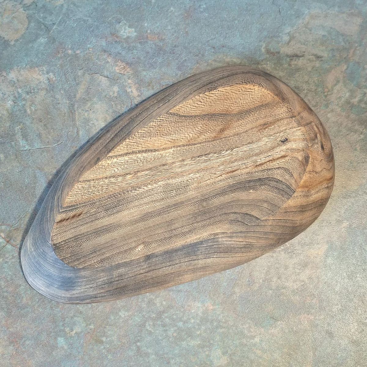 Rustic Hand-Carved Elm Wood Bowl – Charming and Unique