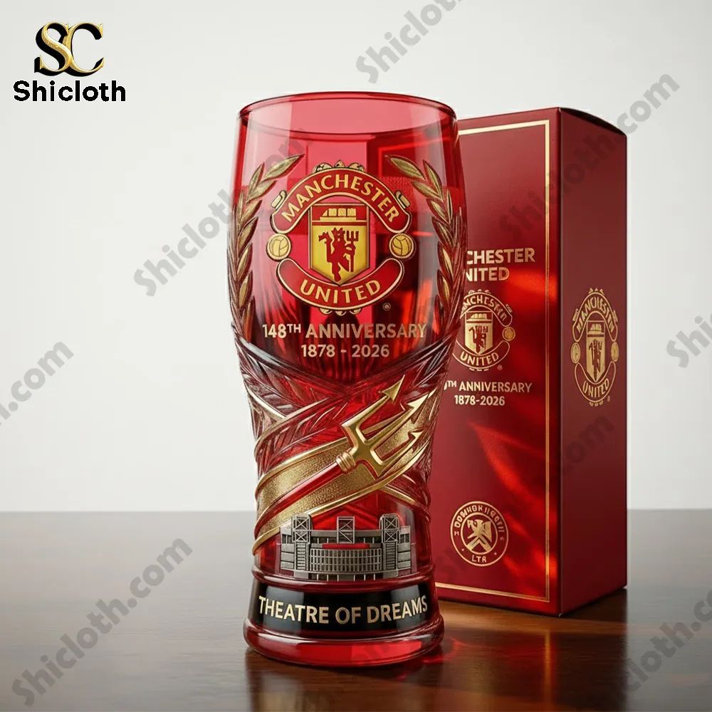 Manchester United Theatre Of Dreams 148th Anniversary 1878-2026 Collectible Beer Glass