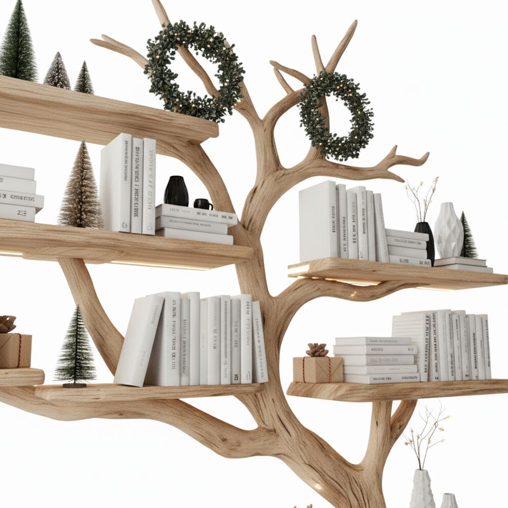 Handcrafted Tree Branch Bookshelf – Rustic Bookcase for Home Decor