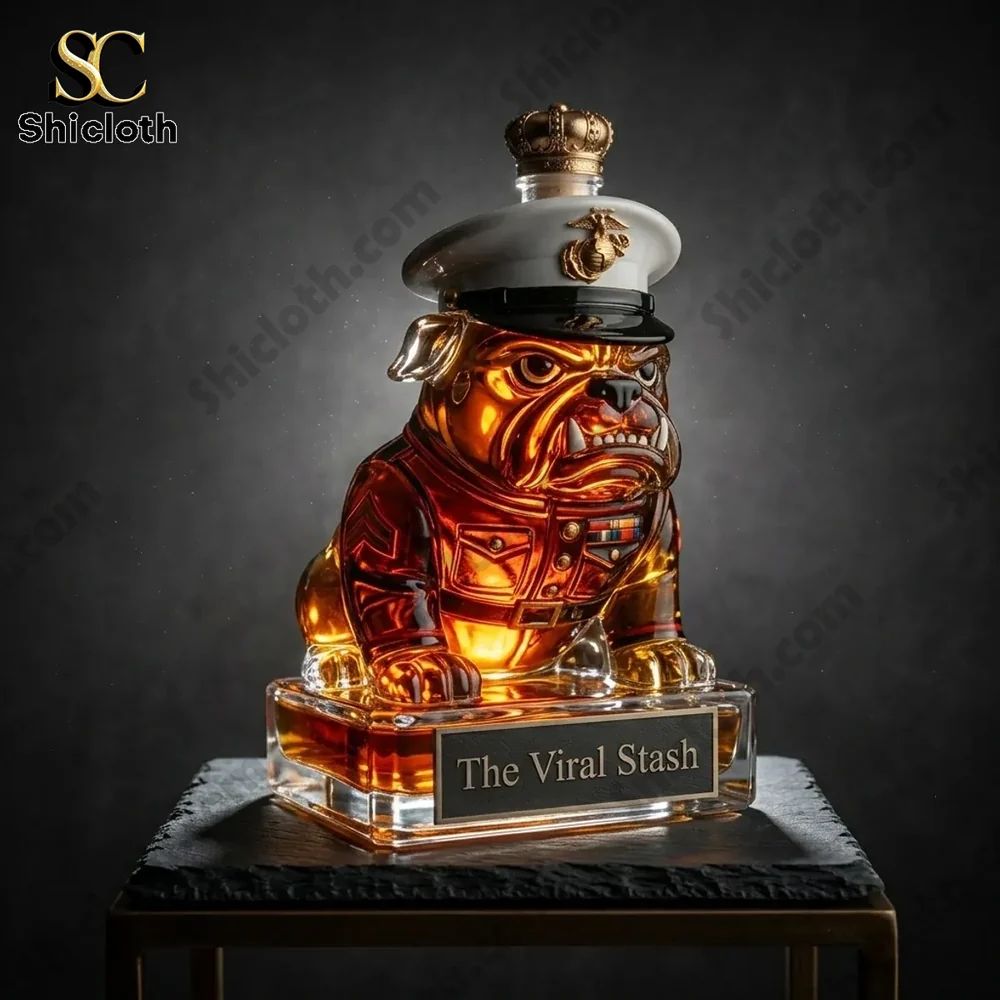 US Marine Corps Devil Dog 250th Anniversary Commemorative Whiskey Bottle