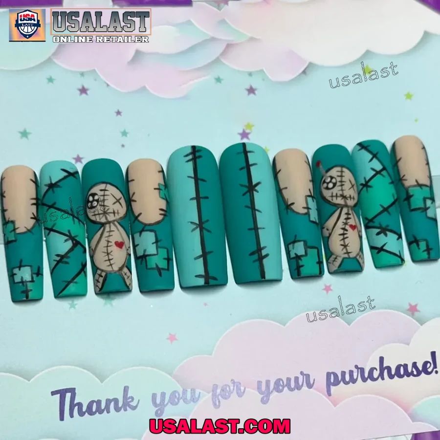 Voodoo Doll Halloween Press On Nails