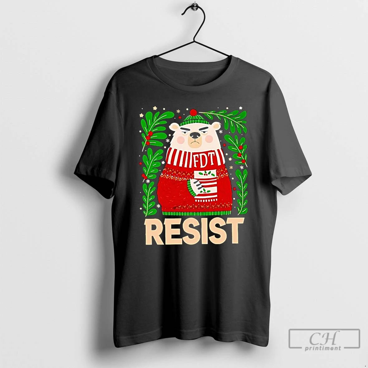 Premium Bear Resist Fuck Donald Trump Christmas T Shirts