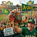 Bison Spirit BuffaloTrace x Oakland Athletics Limited Edition Whiskey Bottle