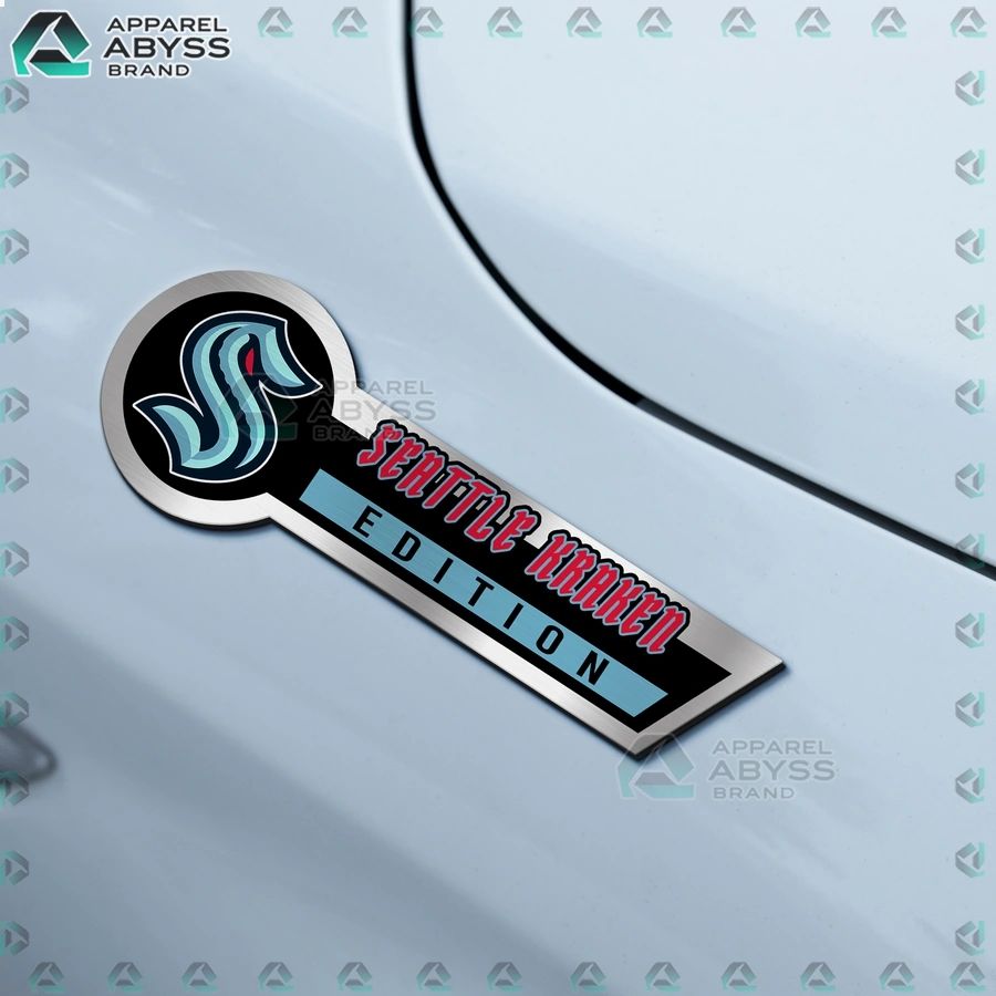 Seattle Kraken Edition 3D Engraved Car Name Emblem
