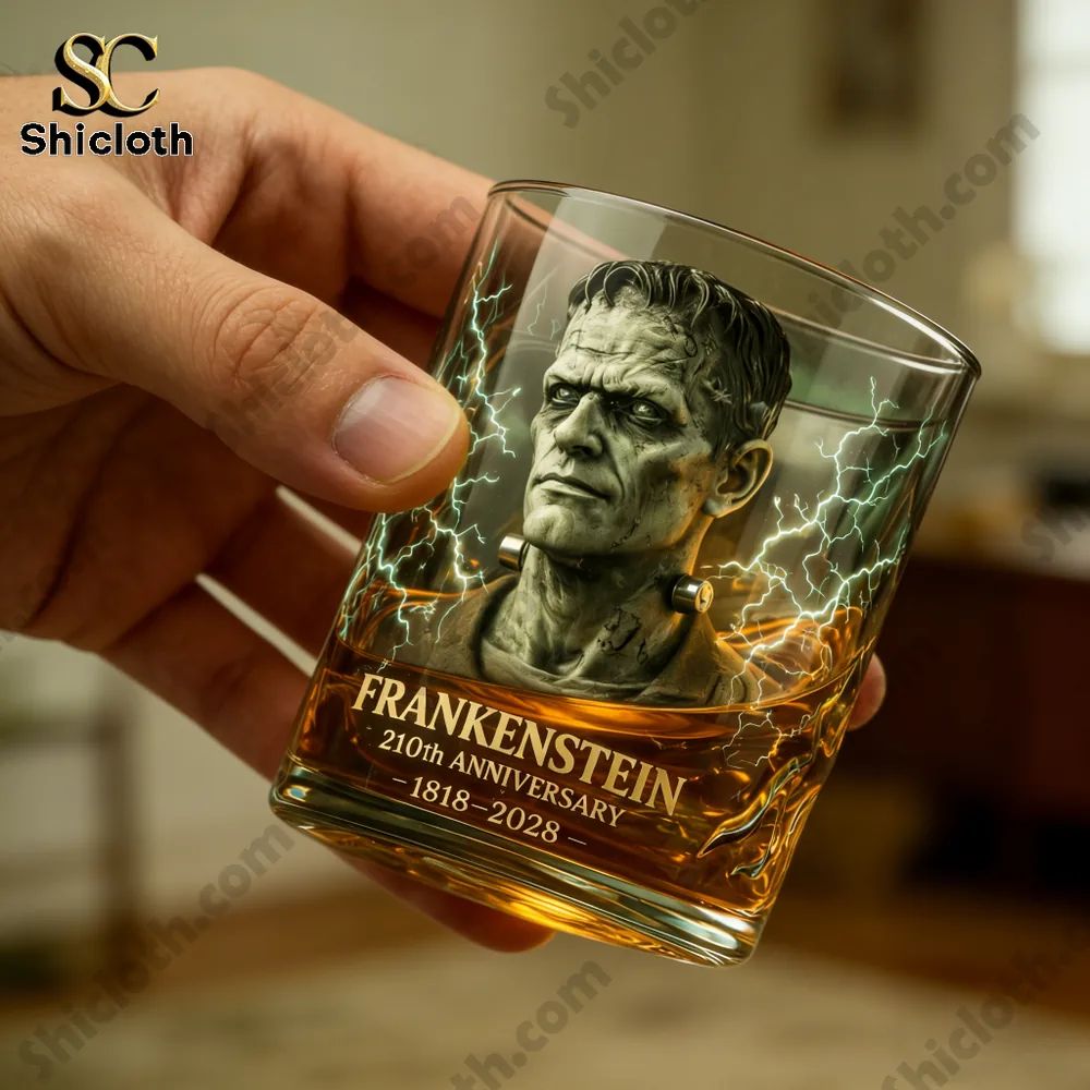Frankenstein 210th Anniversary 1816-2026 Gothic Whiskey Glass