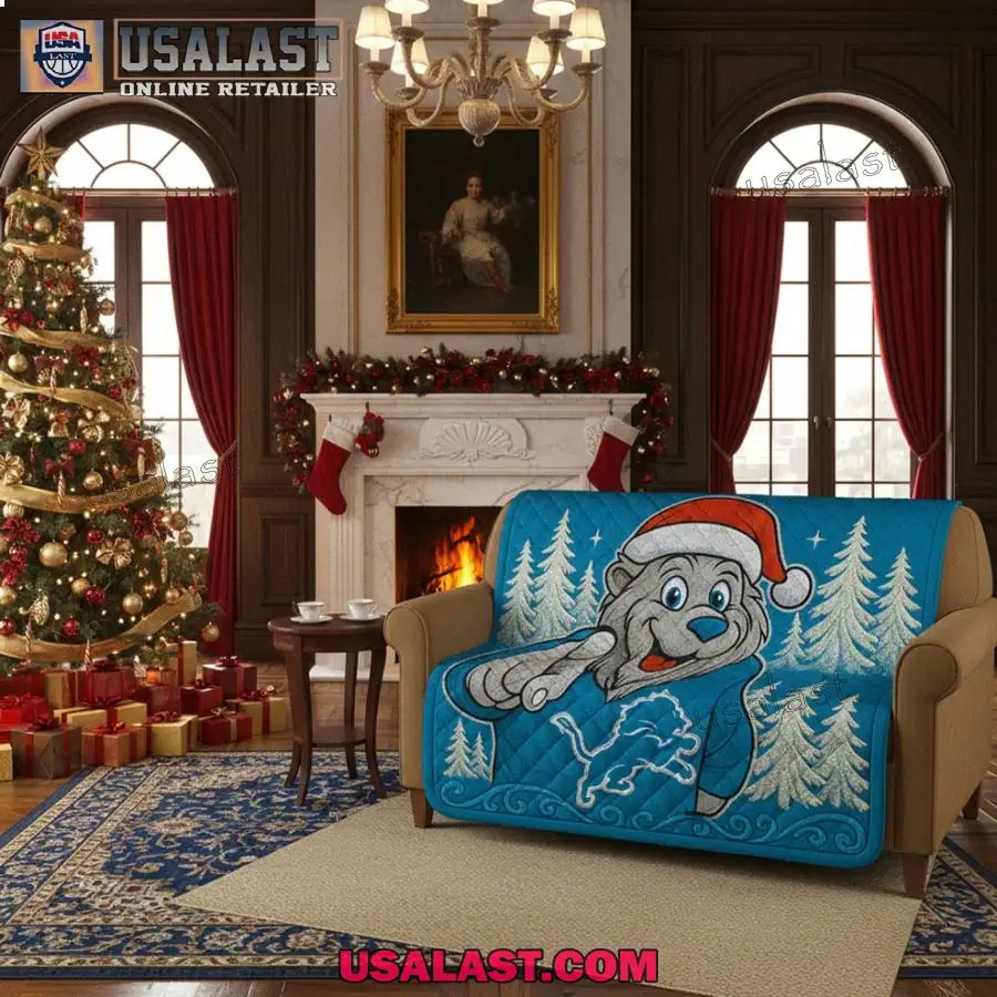 Detroit Lions Premium Christmas Fleece Blanket