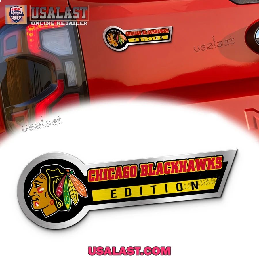 Chicago Blackhawks Edition 3D Engraved Car Name Emblem