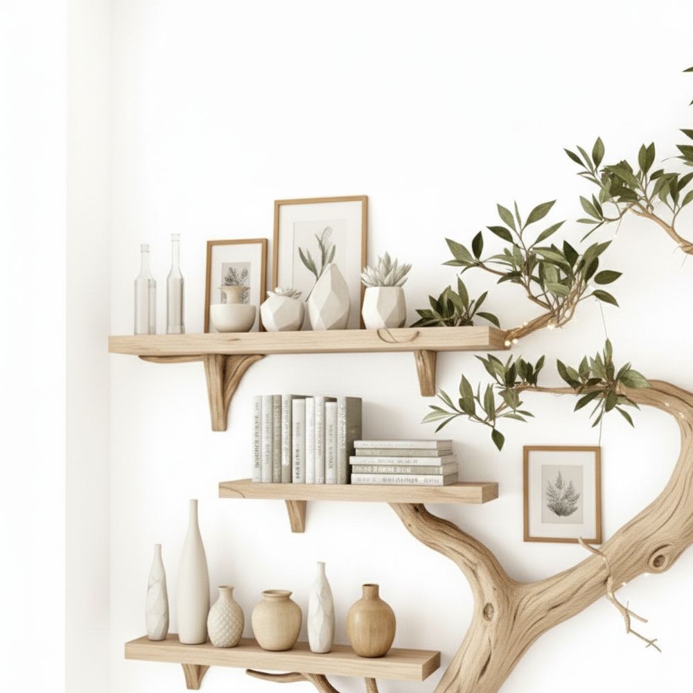 Tree-Shaped Wooden Bookshelf – Unique Handmade Design for Book Storage & Home Decor