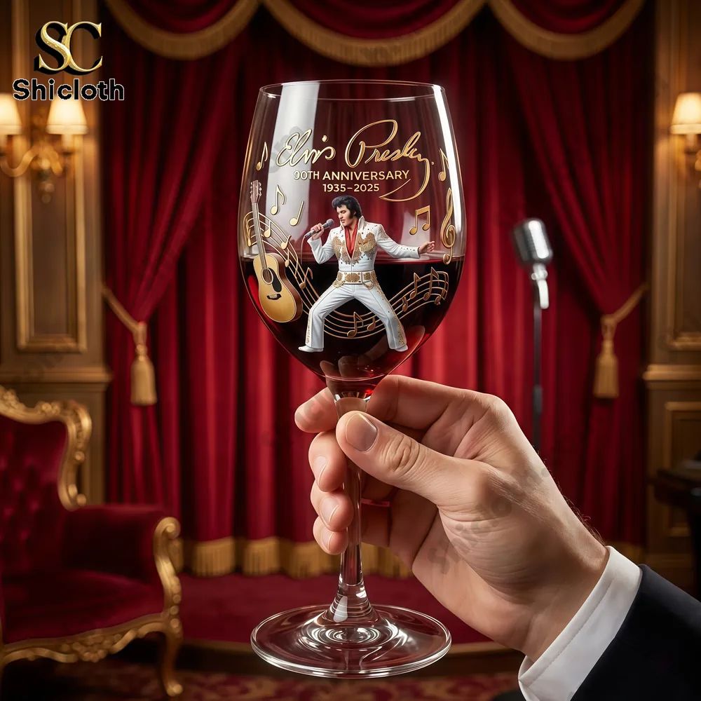 Elvis Presley 90th Anniversary Commemorative Glass Goblet