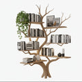 Floating Tree Bookshelf – Wall-Mounted Solid Walnut Wood Bookcase