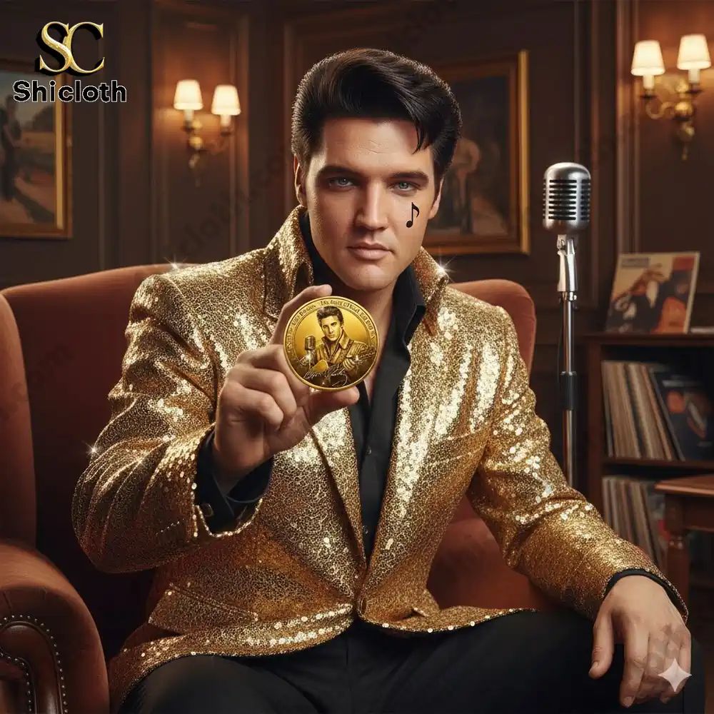 Elvis Presley The King of Rock N Roll Gold Commemorative Coin