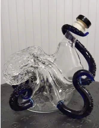 The Kraken Black Spiced Rum 3D Sculpted Octopus Collector’s Whiskey Bottle