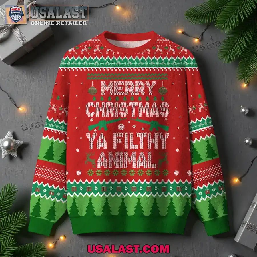 Merry Christmas Ya Filthy Animal Ugly Christmas Sweater