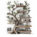 Tree Bookshelf – Handcrafted Wall-Mounted Bookcase In Natural Wood