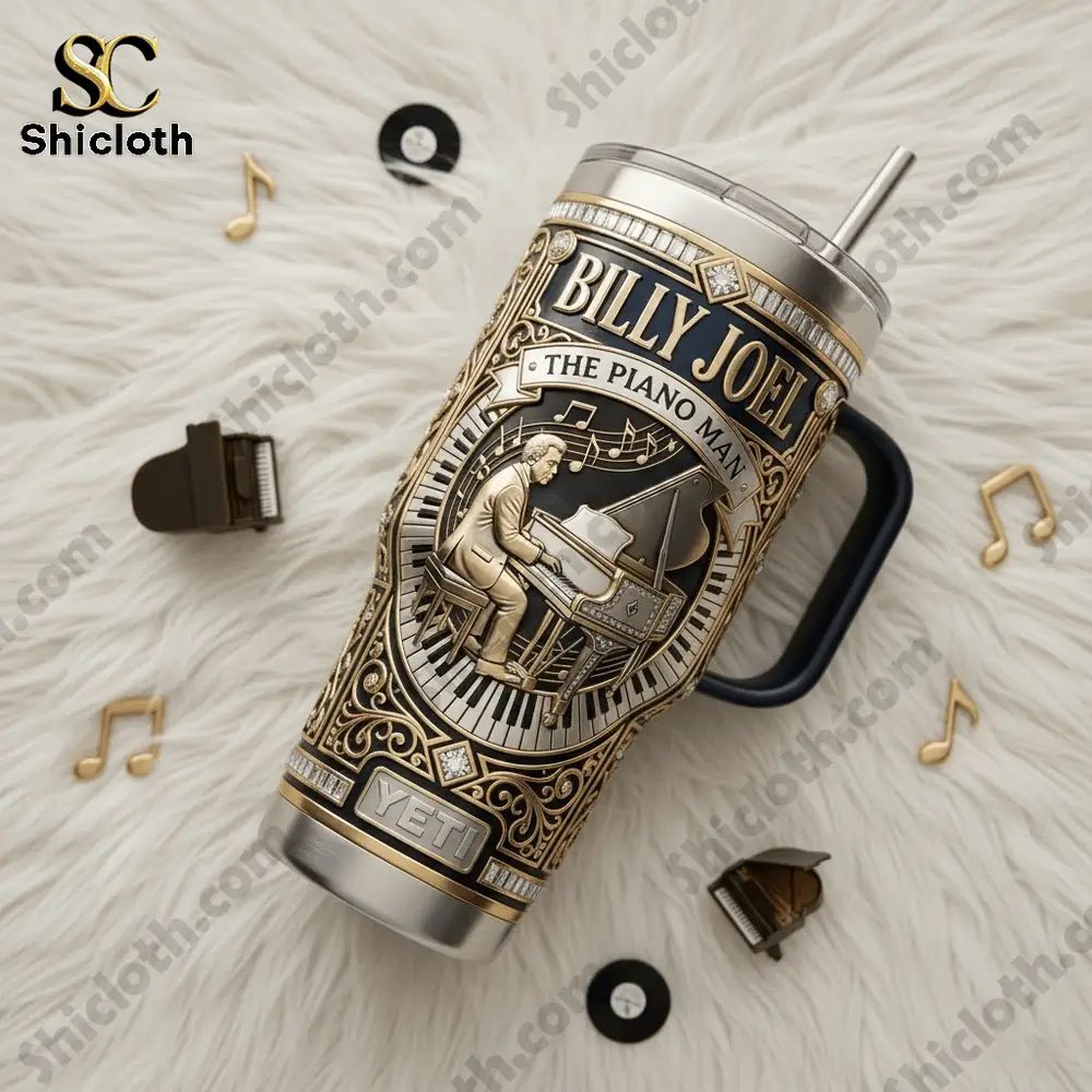 Billy Joel The Piano Man 40oz Yeti Tumbler With Handle