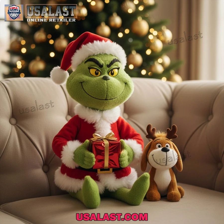Grinch Custom Shape Plush Pillow