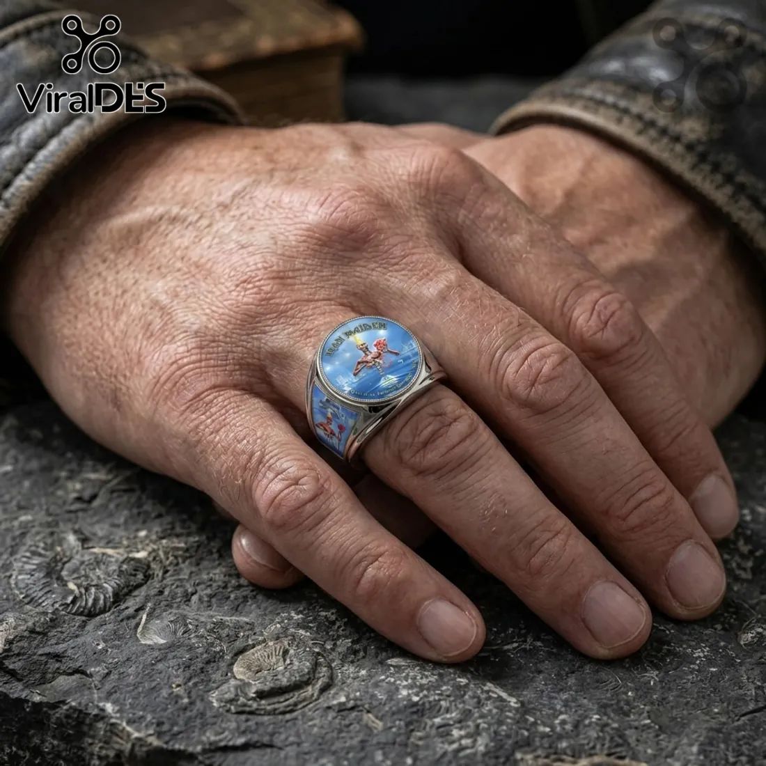 Iron Maiden Seventh Son of a Seventh Son Engraved Stainless Steel Ring