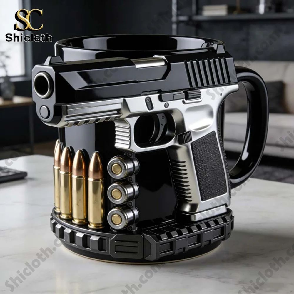 Personalized Pistol Bullet-Themed Mug