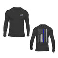 Custom Text Personalized Police Thin Blue Line Flag Long Sleeve T-Shirt