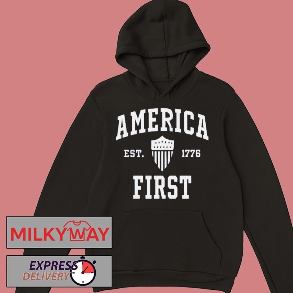 America First Collegiate Hoodie Navy Shirt