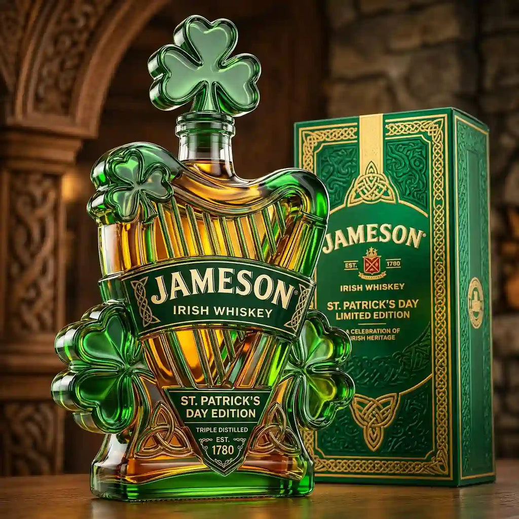 Jameson St. Patrick’s Day Limited Edition Celtic Harp Irish Whiskey Collectible Bottle