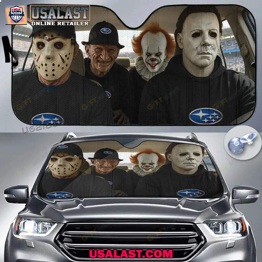 Subaru x Horror Movie Characters Car Sunshade, Car Windshield Cover