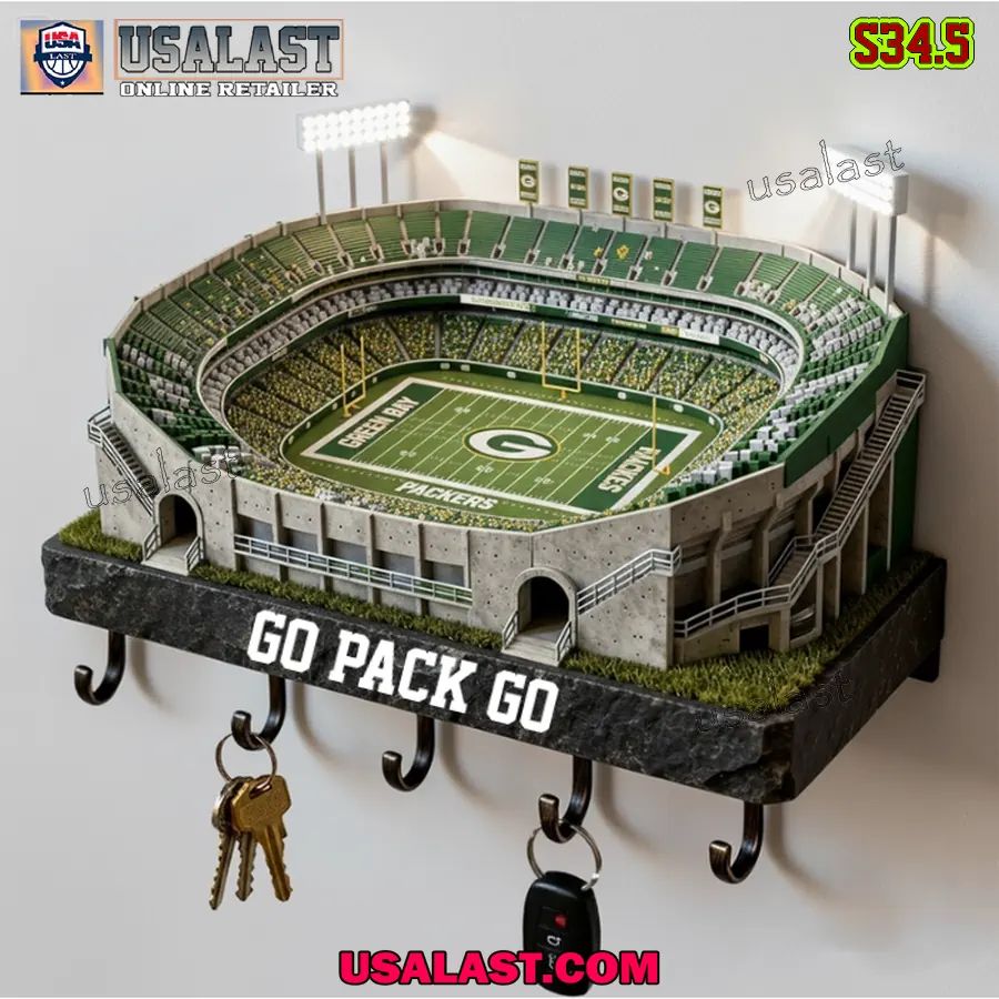 Green Bay Packers Sports Stadium Key Hooks, Key Holder
