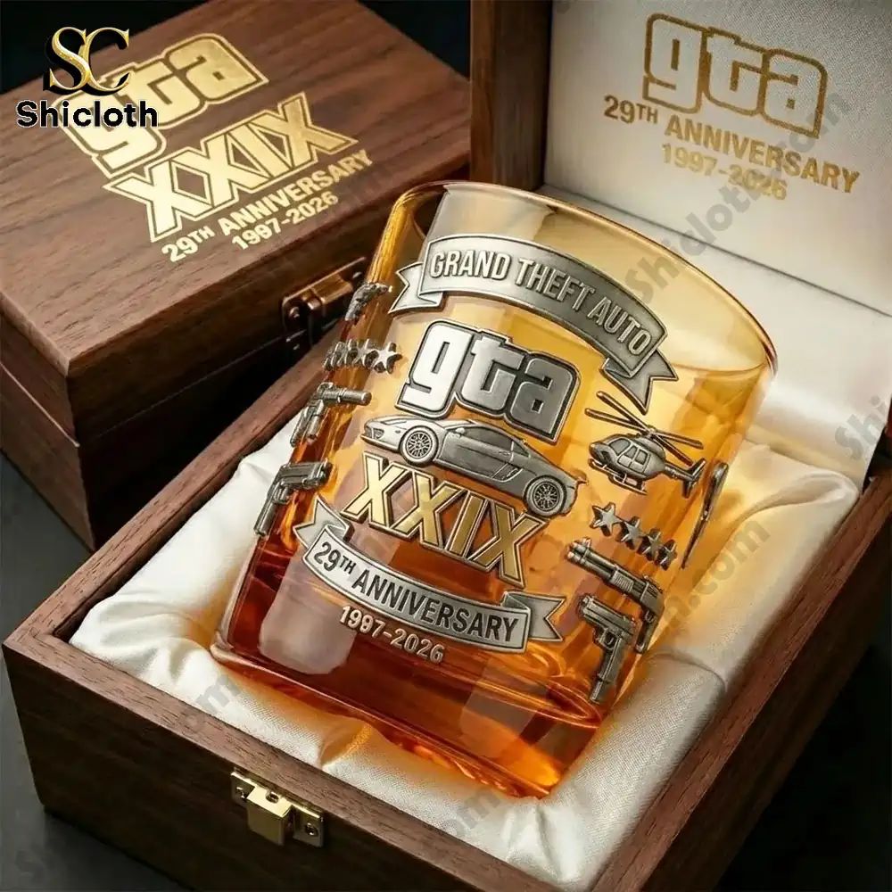 Grand Theft Auto Gta 29th Anniversary Whiskey Glass