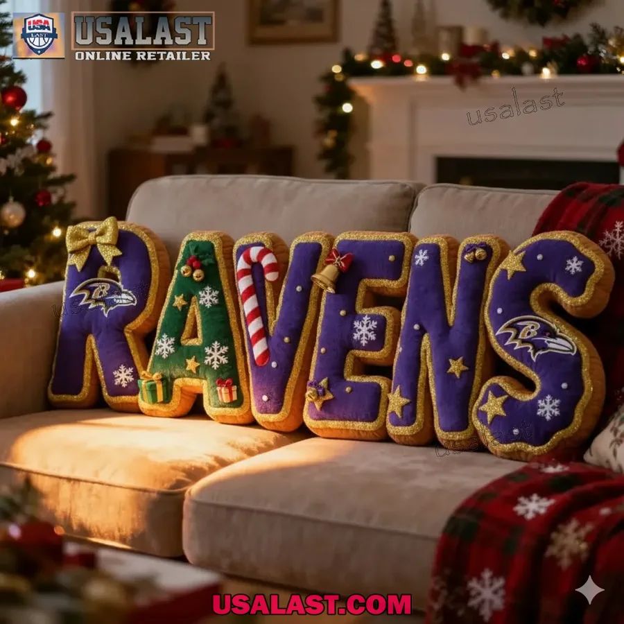Baltimore Ravens Christmas Plush Pillow
