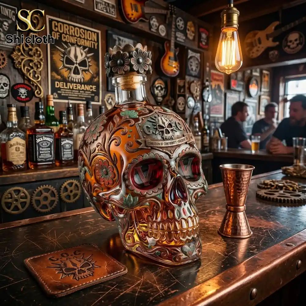 Corrosion Of Conformity Day Of The Dead Skull Bottle