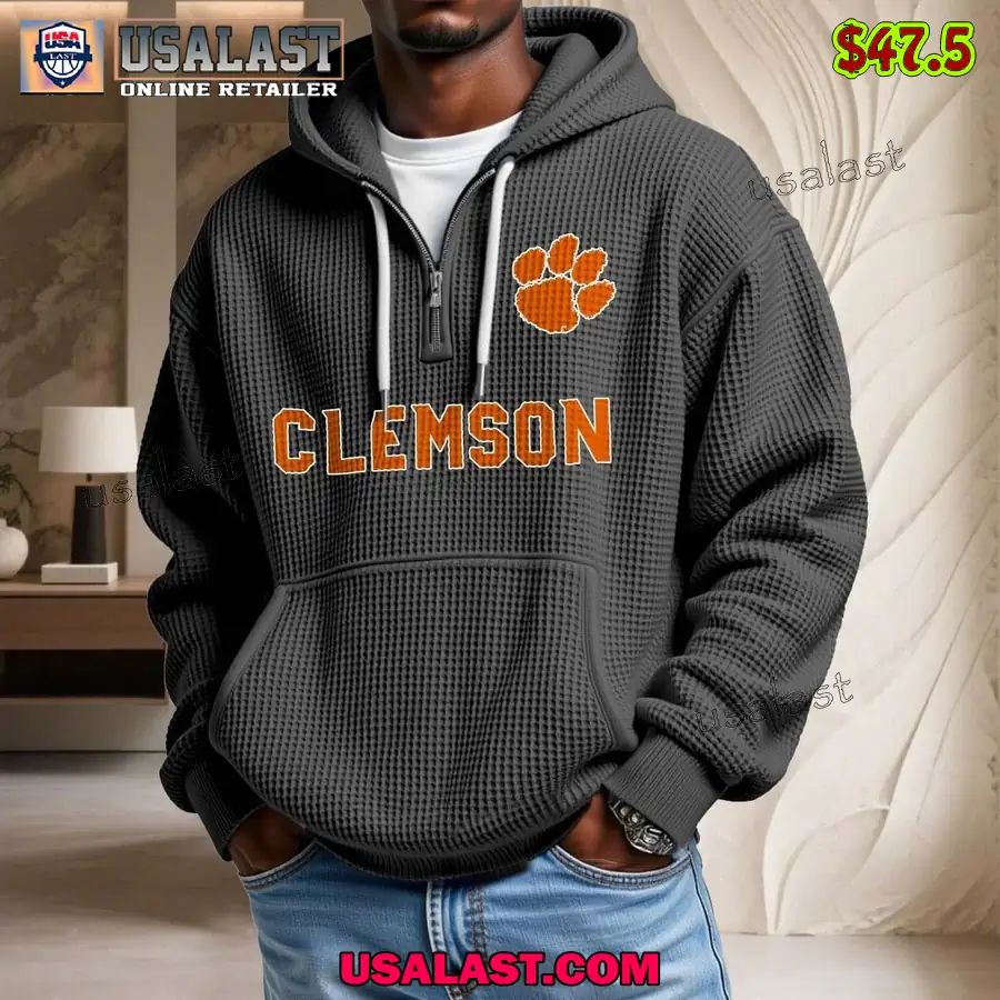 Clemson Tigers Waffle Half Zip Hoodie