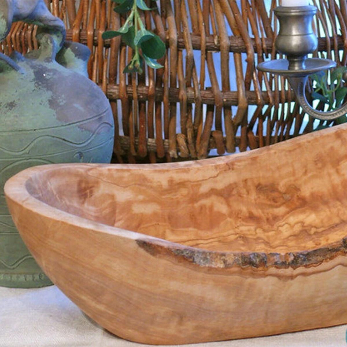 Handcrafted Olive Wood Fruit Bowl – Rustic Elegance & Versatile Use