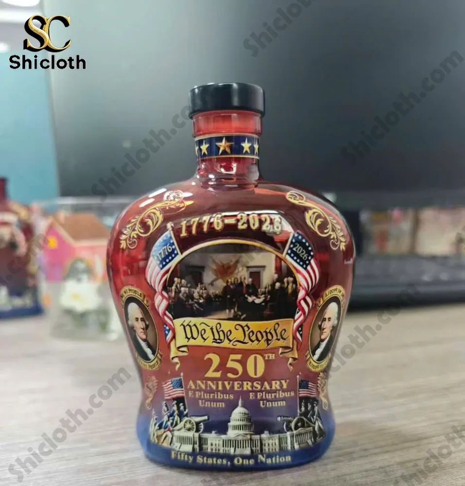 Crown Royal 250th Anniversary Edition We The People Whiskey Glass And Bottle Set