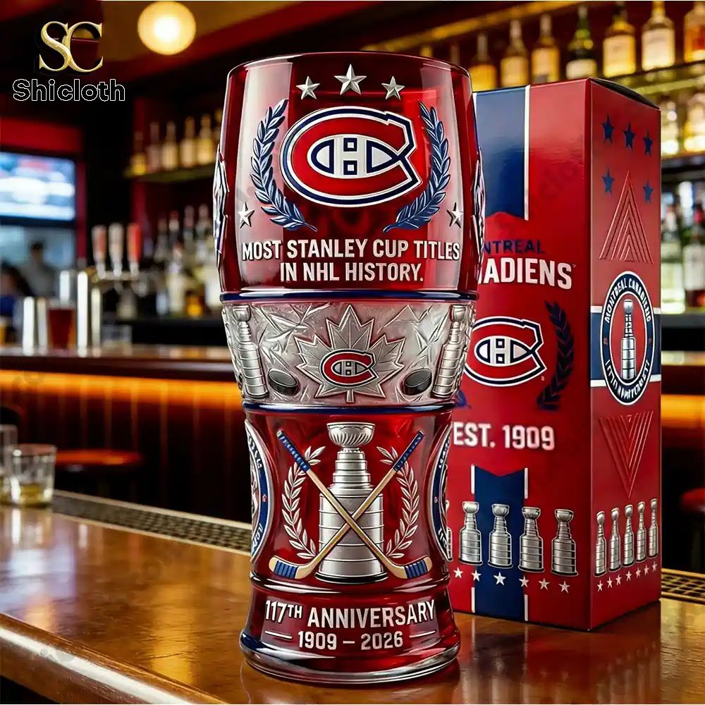 Montreal Canadiens 117Th Anniversary Commemorative Beer Glass