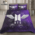 BTS Purple Galaxy Wings 3-Piece Bedding Set