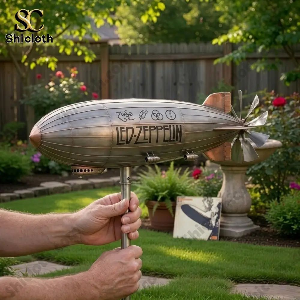Legend Rock Band Led Zeppelin Blimp Wind Spinner For Garden