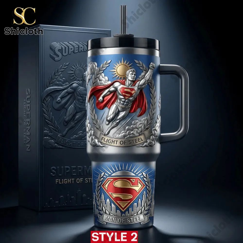 Superman Man Flight Of Steel 40Oz Stanley Tumbler With Handle