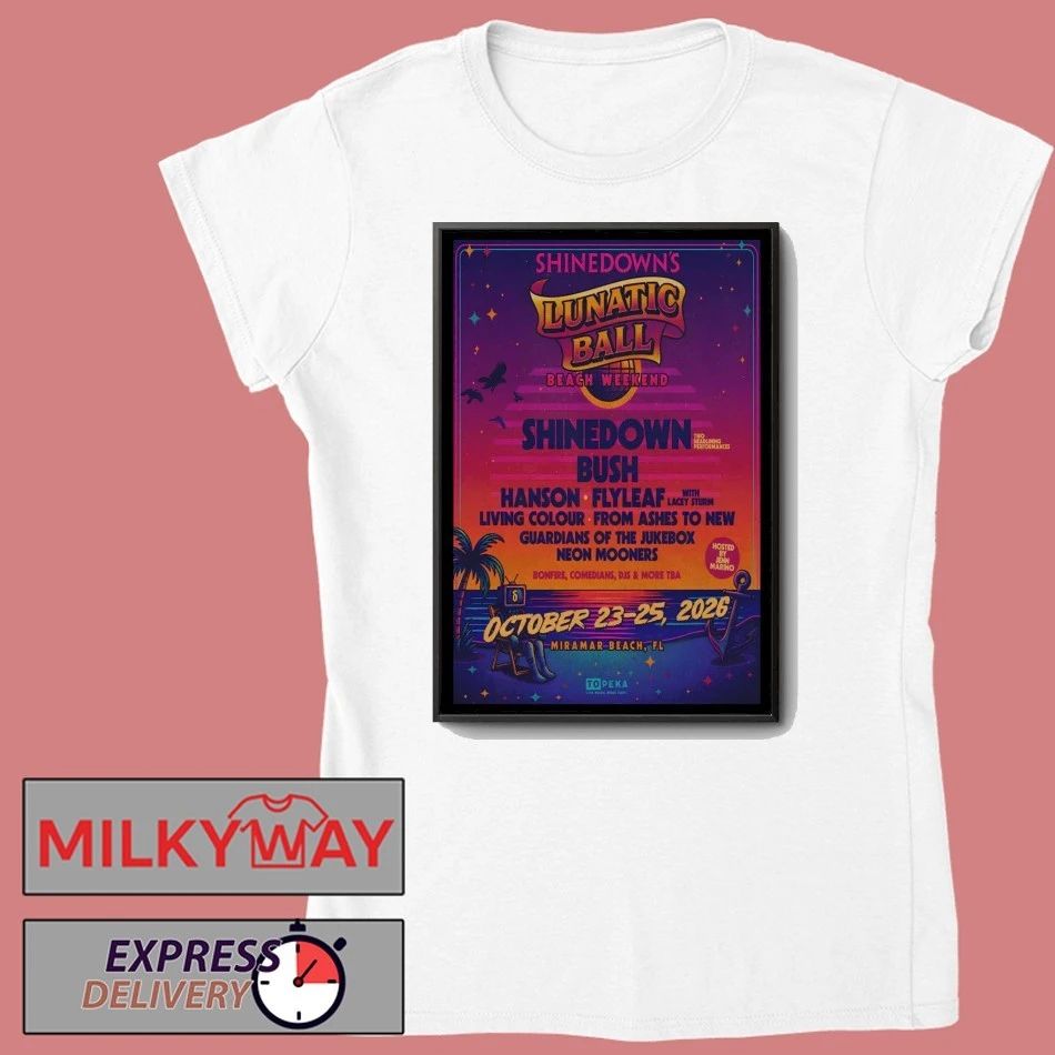 Shinedown Lunatic Ball Fall Tour 2026 Miramar Beach in Florida Poster shirt