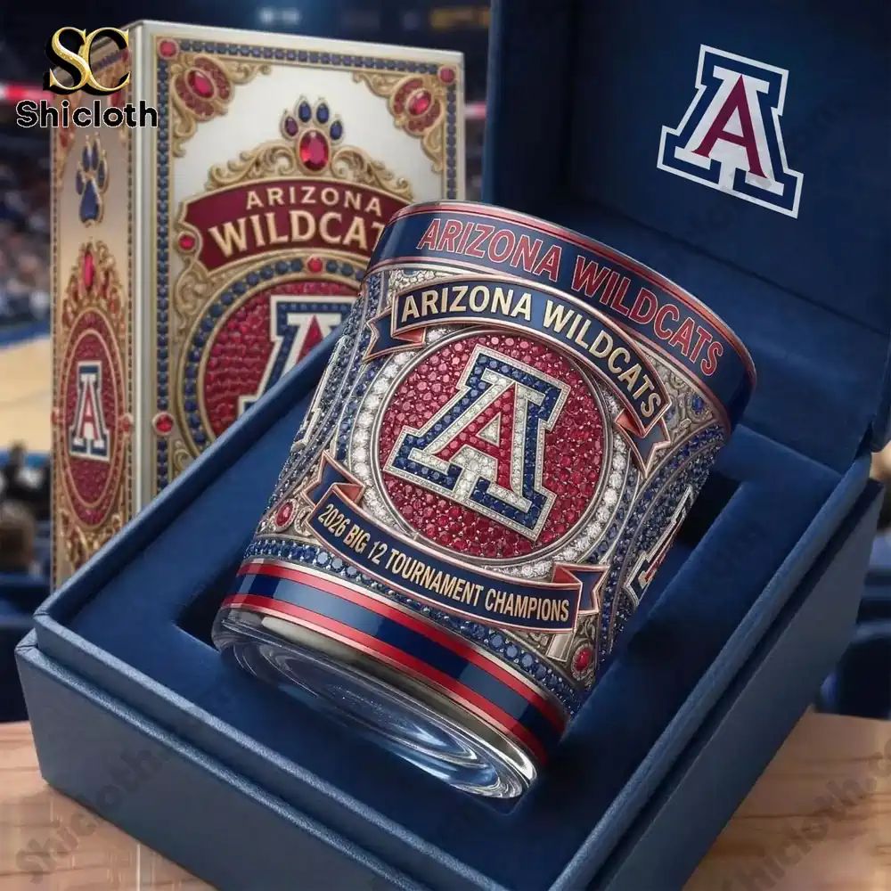 Arizona Wildcats 2026 Big 12 Tournament Champions Whiskey Glass