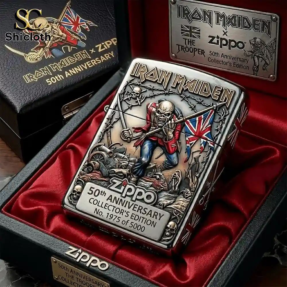 Iron Maiden 50Th Anniversary The Trooper Iron Maiden 3D Zippo Lighter