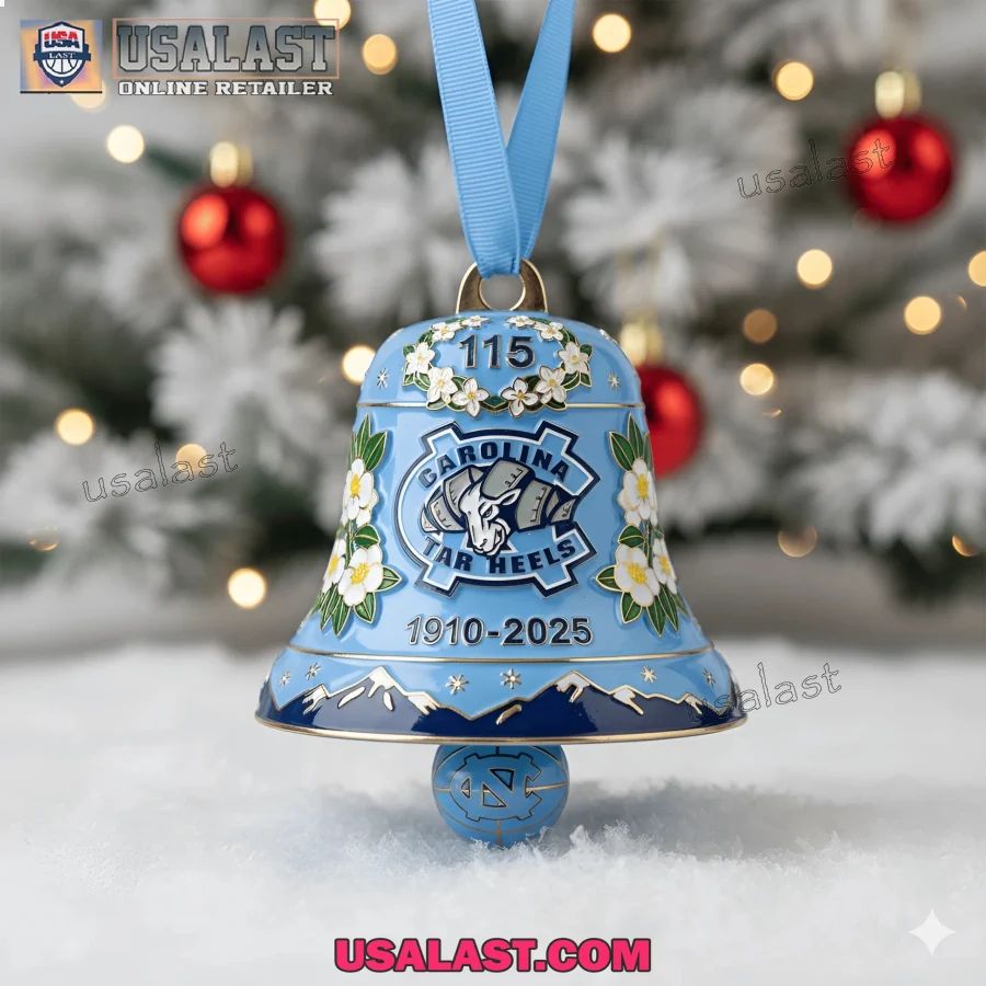 Carolina Tar Heels 115th Anniversary Christmas Bell Ornament