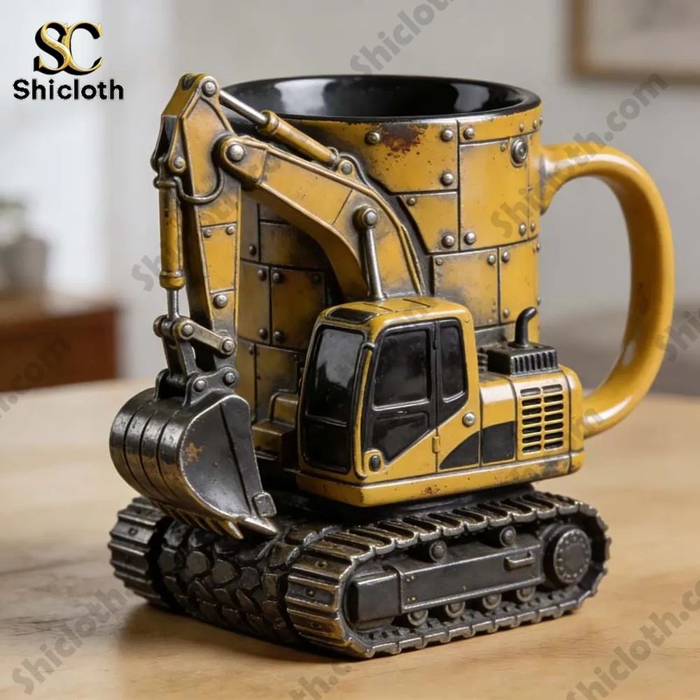 Personalized Excavator & Construction Vehicle Themed Mug