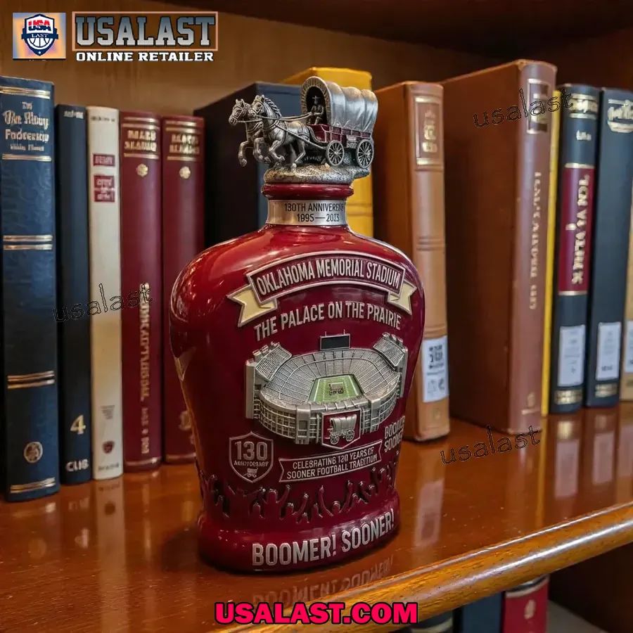 Oklahoma Memorial Stadium 130th Anniversary Whiskey Decanter