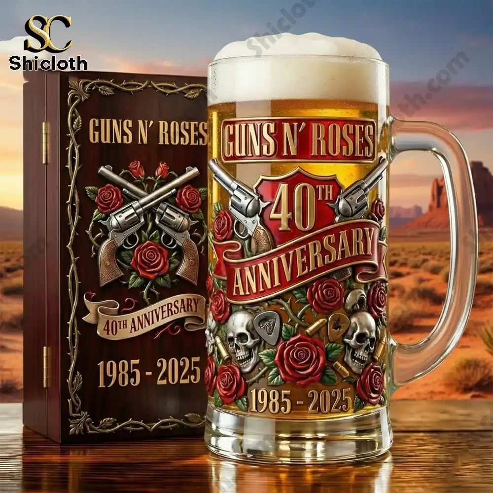 Guns N Roses 40Th Anniversary Appetite For Legend Sculpted Beer Glass