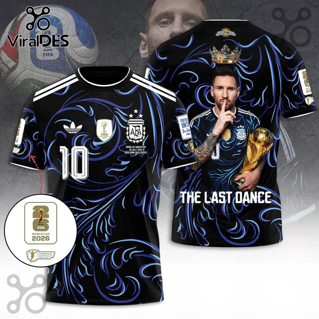 Argentina National Team Messi 2026 World Cup Black Hoodie