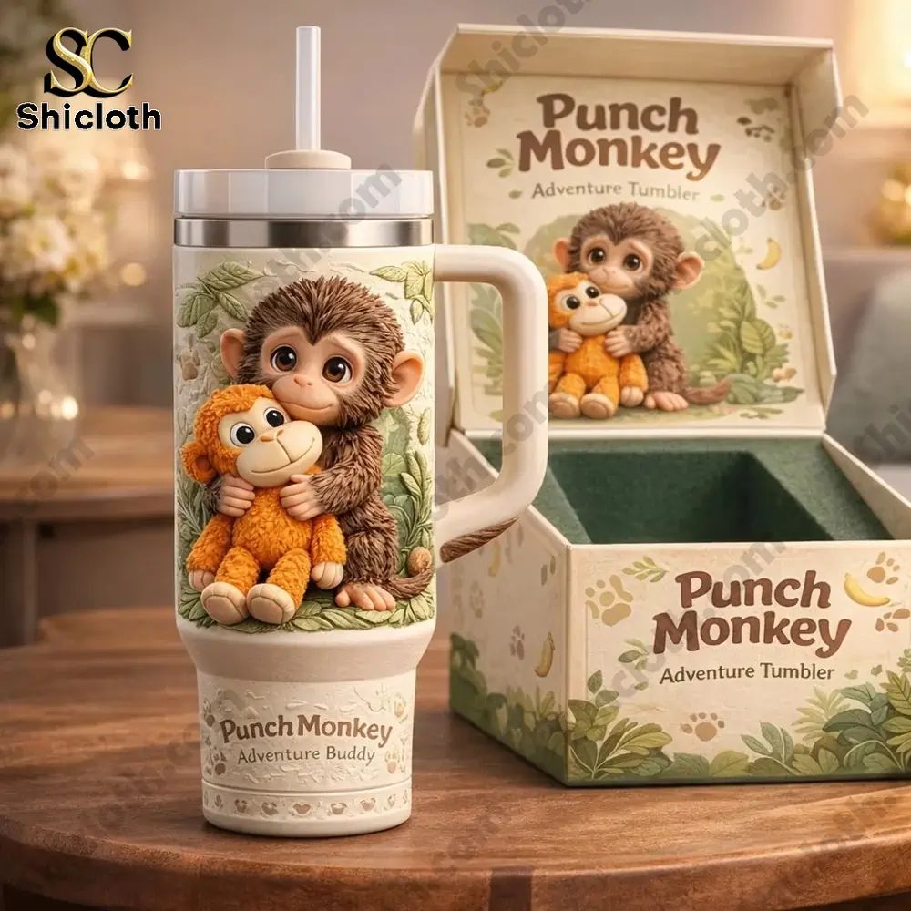 Punch Monkey 3D Relief Car Tumbler