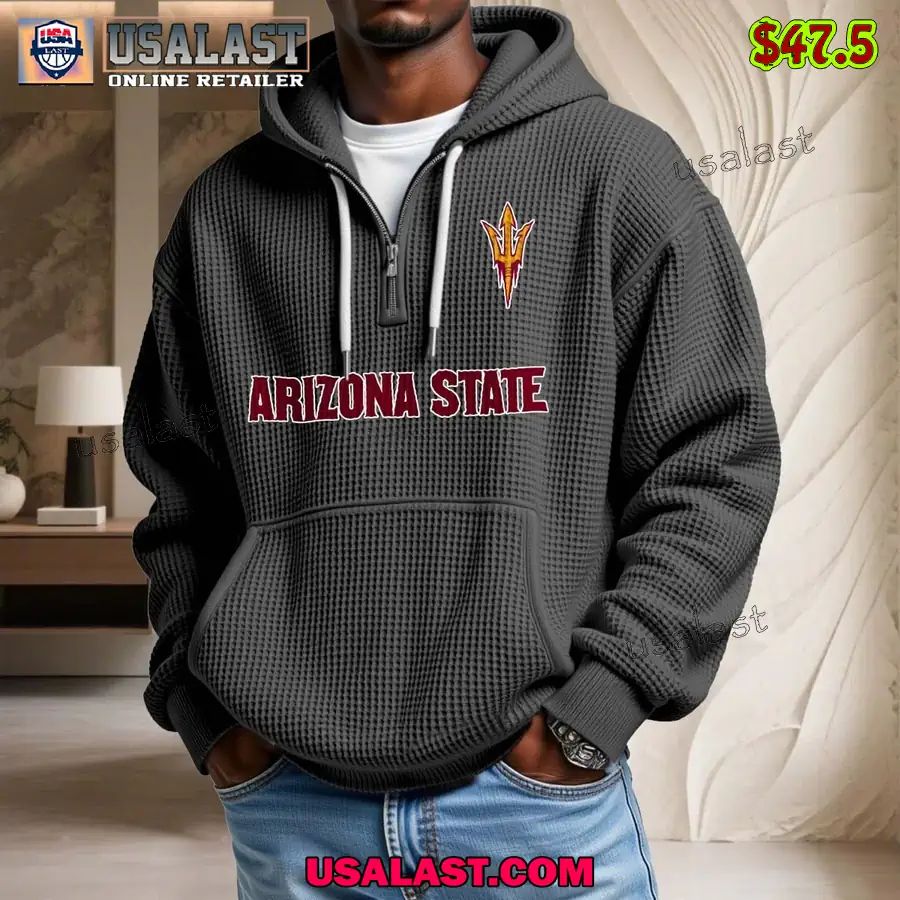Arizona State Sun Devils Waffle Half Zip Hoodie